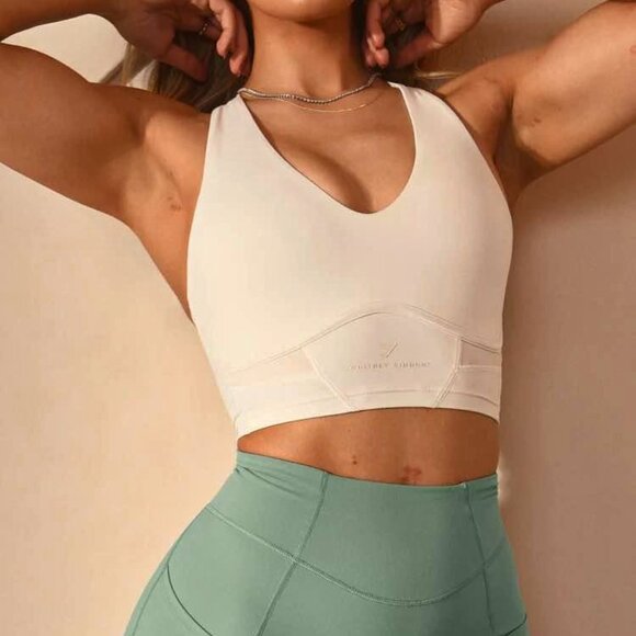 Gymshark Whitney Simmons Longline Sports Bra - White (Size XS) - Picture 2 of 2